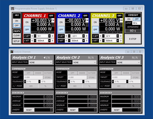电压，电流和功率比较（PASS / FAIL）结果